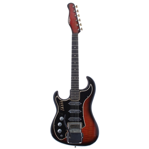 84 - 1963 Burns Split Sound Jazz left-handed electric guitar, made in England, ser. no. 4291; Body: red b... 