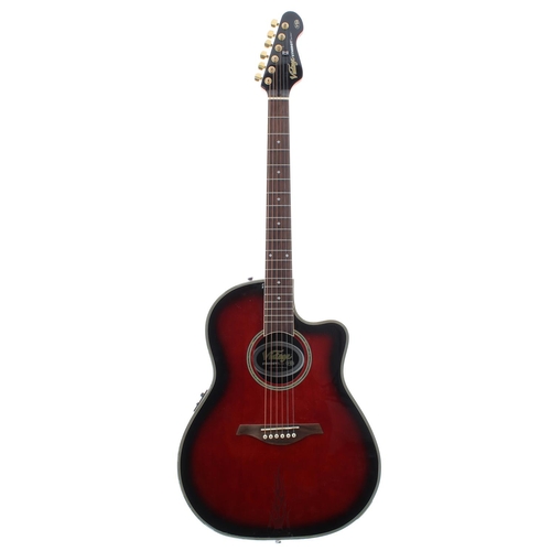 86 - Vintage Synergy Series VR6 RRB electro-acoustic guitar in need of some attention (lacquer damage to ... 