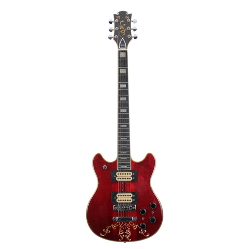 93 - Eko M-24 electric guitar; Body: cherry finish, a few minor lacquer cracks, further very minor imperf... 