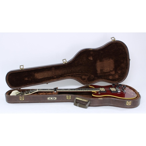 93 - Eko M-24 electric guitar; Body: cherry finish, a few minor lacquer cracks, further very minor imperf... 