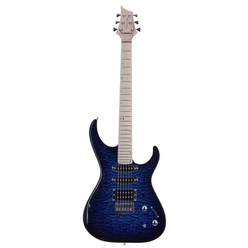 151 - 2020 Grainger Apollo electric guitar, made in England, ser. no. A0xx0; Body: deep blue deep quilt ma... 