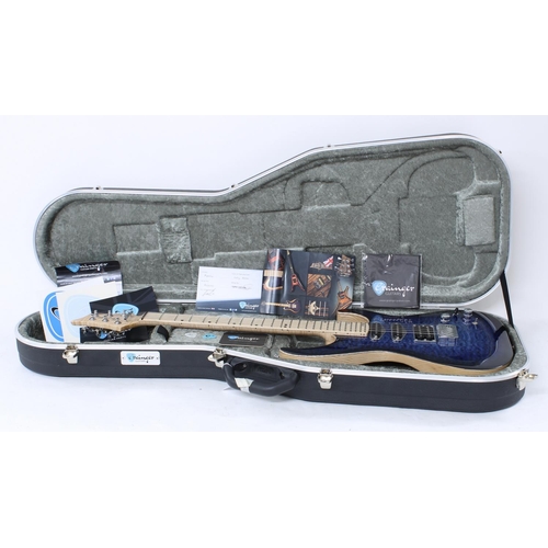 151 - 2020 Grainger Apollo electric guitar, made in England, ser. no. A0xx0; Body: deep blue deep quilt ma... 