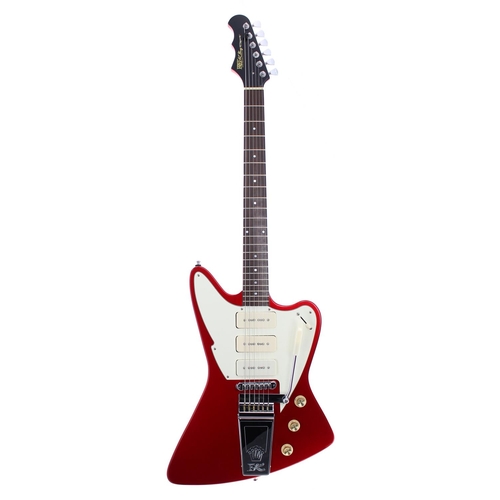 157 - Fret-King Esprit III electric guitar, ser. no. SM0xxx2; Finish: candy apple red; Neck: good; Fretboa... 