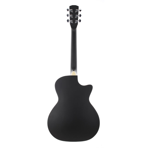 162 - Ozark 3515E left-handed electric resonator guitar; Finish: satin black; Neck: good; Fretboard: rosew... 