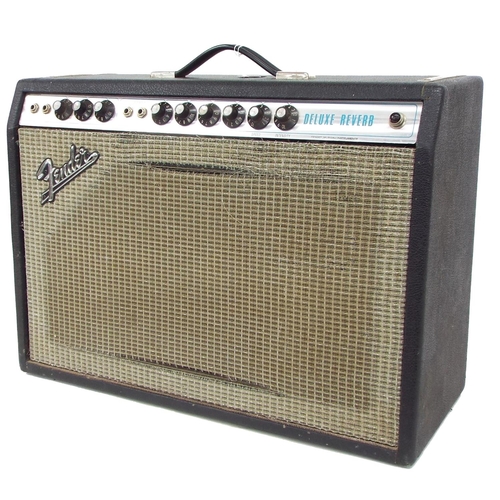 603 - 1973 Fender Deluxe Reverb guitar amplifier, made in USA, chassis no. A37620, fitted with a 12