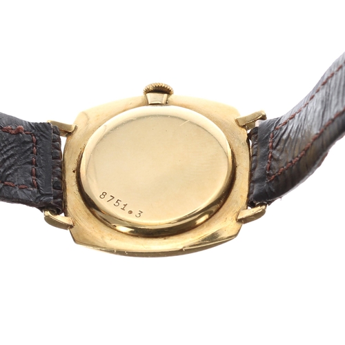 75 - Bueche-Girod 18ct mid-size wristwatch, case ref. 8751.3, signed circular gilt dial with Roman numera... 