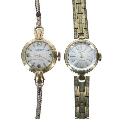 108 - Cyma for J.W Benson 18ct lady's wristwatch on a 9ct bracelet, R.433 17 jewel movement, 15.8gm, 18mm;... 