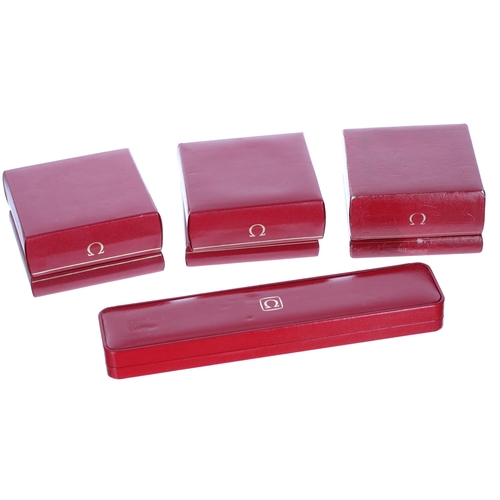 110 - Four vintage red Omega watch boxes (4)