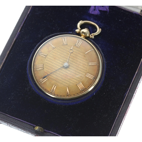 116 - William IV 18ct fusee lever pocket watch, London 1831, the movement signed J.R Lind late W&J Bai... 