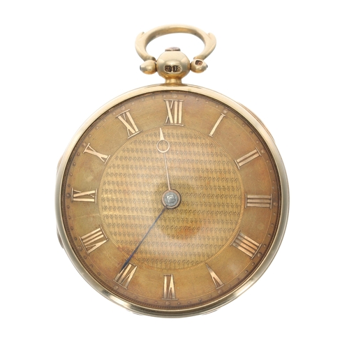 116 - William IV 18ct fusee lever pocket watch, London 1831, the movement signed J.R Lind late W&J Bai... 