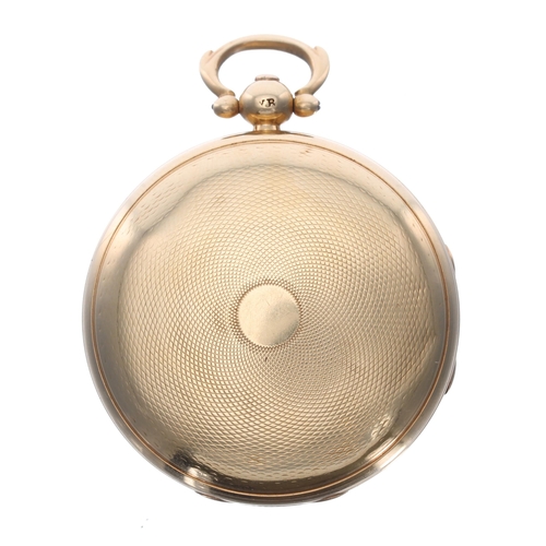 116 - William IV 18ct fusee lever pocket watch, London 1831, the movement signed J.R Lind late W&J Bai... 