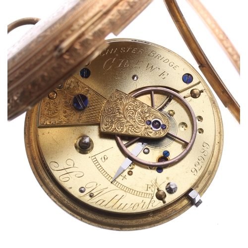 124 - Attractive Victorian 18ct fusee lever pocket watch, London 1885, the movement signed H. Wattwork, Ch... 