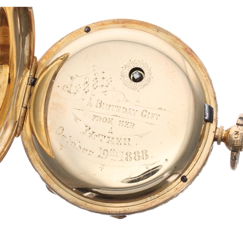 124 - Attractive Victorian 18ct fusee lever pocket watch, London 1885, the movement signed H. Wattwork, Ch... 