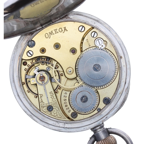 127 - Omega silver lever pocket watch, import hallmarks London 1915, signed movement, no. 4250625, signed ... 