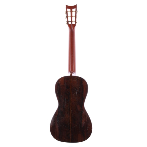 494 - Interesting 19th century English guitar, possibly Panormo; Back and sides: Brazilian rosewood, vario... 