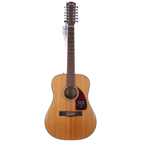 465 - Fender CD160SE/12 twelve string electro acoustic guitar; Body: natural finish, a few scuffs to the e... 