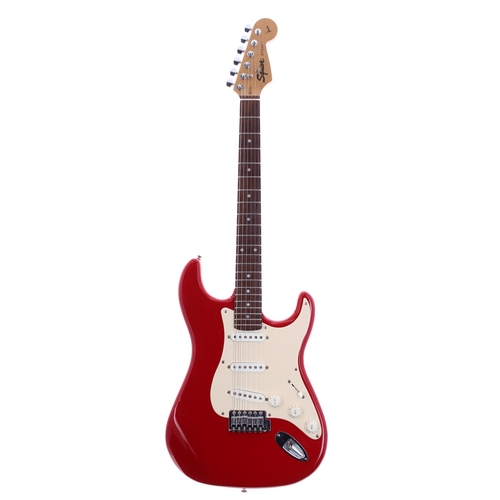 479 - 1996 Squier by Fender Strat electric guitar, 50th Anniversary Edition; Body: Torino red finish, mino... 