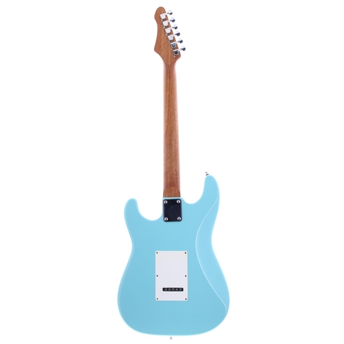 480 - Vantage VIE-10 electric guitar, made in Korea; Body: sonic blue refinish with matching headstock and... 