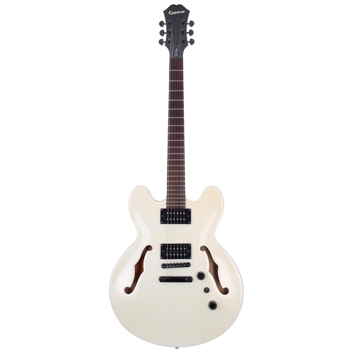 480d - 2006 Epiphone Dot Studio semi hollow body electric guitar; Body: white, minor dings, minor discolora... 