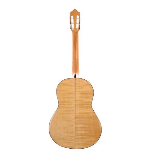 498 - 1987 Alan J. Booth Concert Classical guitar; Back and sides: natural sycamore; Top: natural cedar; F... 