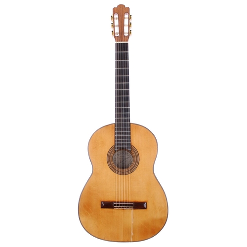 499N - 1983 J. Lawrence Young classical guitar; Back and sides: natural maple; Top: natural spruce with cru... 