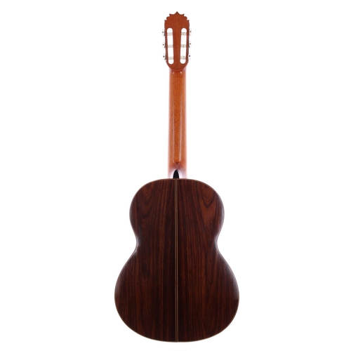 481 - 1972 R.E. Spain for Ivor Mairants classical guitar; Back and sides: rosewood; Top: cedar, blemish to... 