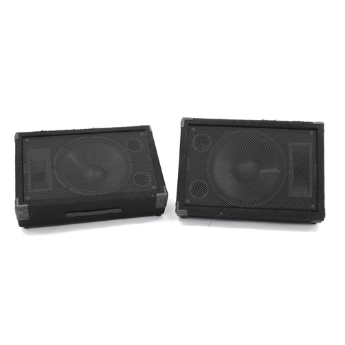 1286 - Pair of Ashton MB-15 passive wedge PA monitor speakers