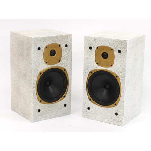 1294 - Pair of Tannoy hifi speakers with stone effect finish