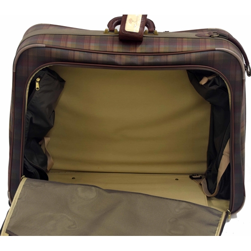 87 - Mulberry - tartan Scotch grain wheeled leather suitcase, 31