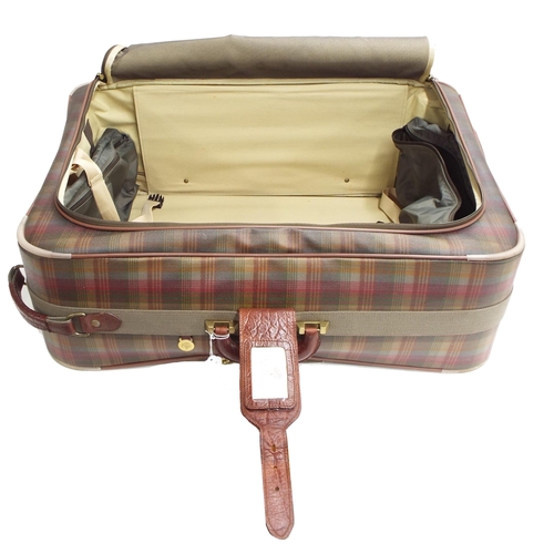 87 - Mulberry - tartan Scotch grain wheeled leather suitcase, 31