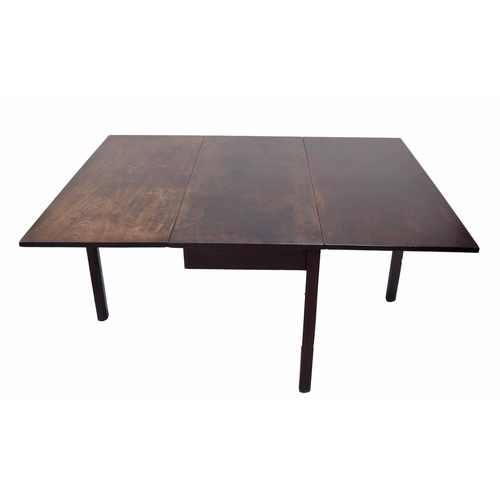 346 - Georgian mahogany drop leaf dining table, raised on chamfered square legs, 60