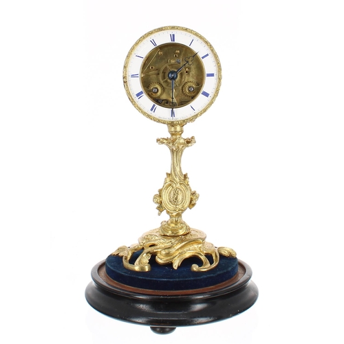 1313 - French ormolu two train pillar clock, the 3.5