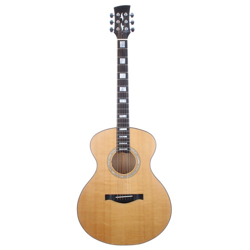 76 - 2013 Cas Davey Custom Modified OM acoustic guitar, made in Britain; Back and sides: flame maple, lig... 