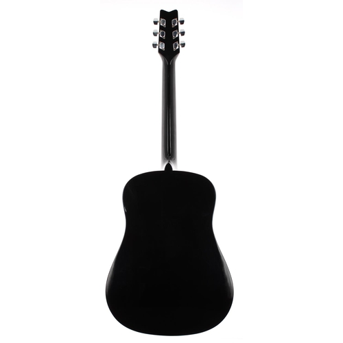 79 - 1990s Washburn D10B acoustic guitar; Body: black finish, minor surface dings and marks; Neck: good; ... 