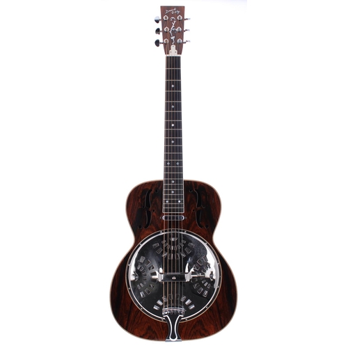 320 - David Oddy Custom electric resonator guitar; Back and sides: rosewood, a few minor dings; Neck: maho... 