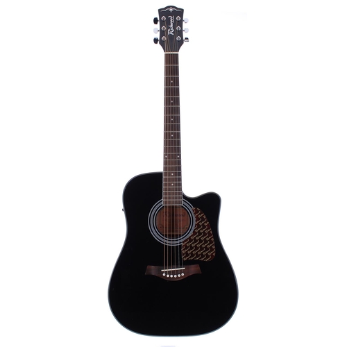 89 - Richwood Artist Series RD-17-CEBK electro-acoustic guitar; Body: black finish, minor scuffs and mark... 