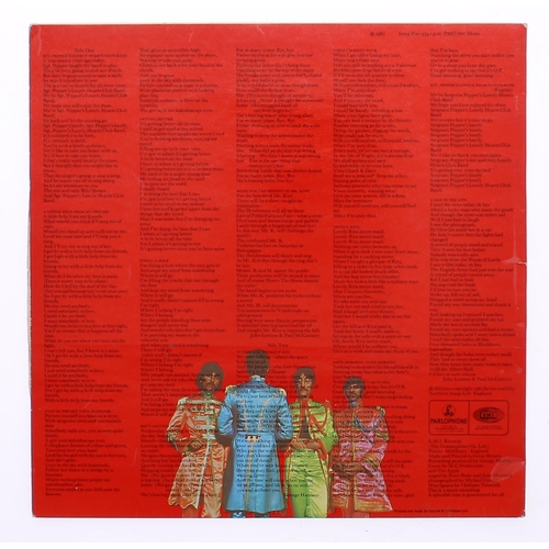 547 - The Beatles - Sgt Pepper's Lonely Hearts Club Band vinyl record, mono PMC7027, wide spine cover, pin... 