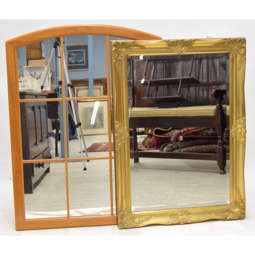 342 - Decorative gold painted mirror, the bevelled glass within a classical styled moulded frame, 25