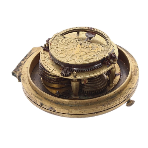 1308 - Good and unusual French ormolu small mantel clock timepiece, the movement signed Papillon, Abbeville... 