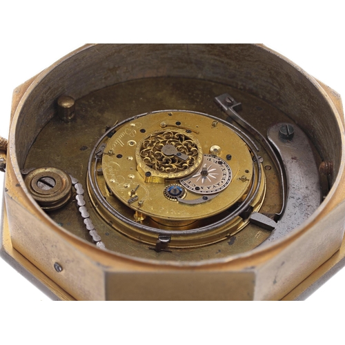 1305 - Unusual French sedan type clock timepiece,  the hinged back door opening to reveal the movement sign... 