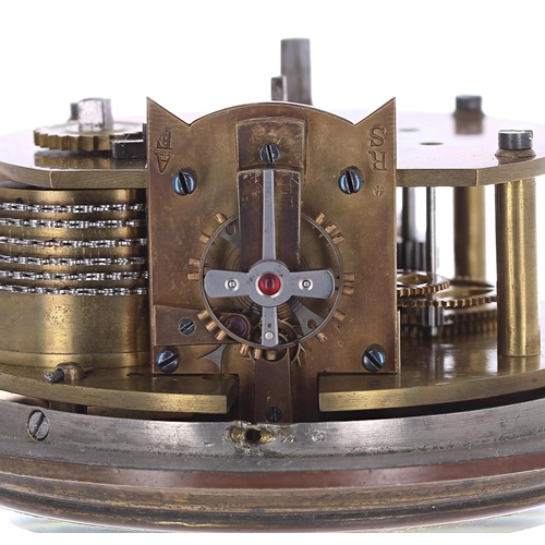 1307 - Interesting and unusual English single fusee boudoir clock timepiece, the 3.5