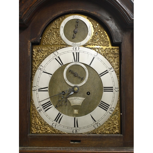 1832 - Oak eight day longcase clock, the 12