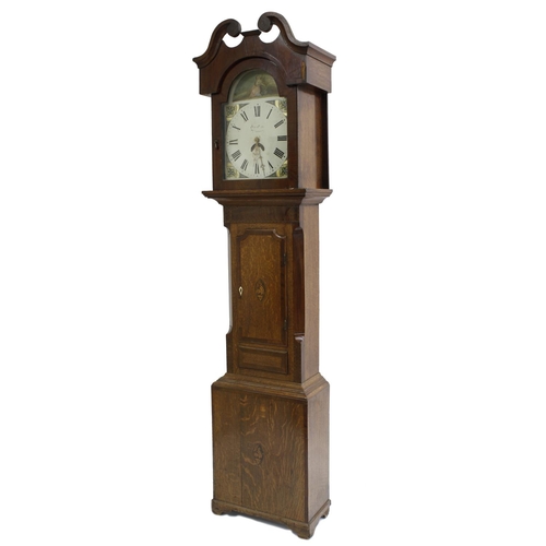 1841 - Oak and mahogany thirty hour longcase clock, the 12