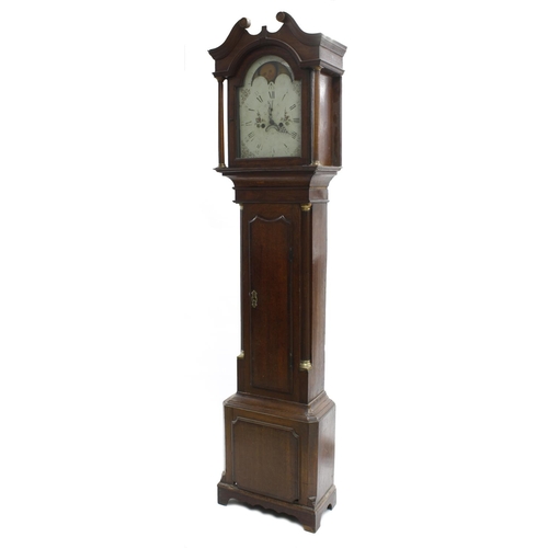 1843 - Oak and mahogany eight day longcase clock, the 12