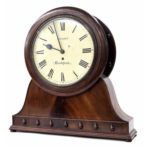 1521 - Large mahogany single fusee double dial public clock, the 12