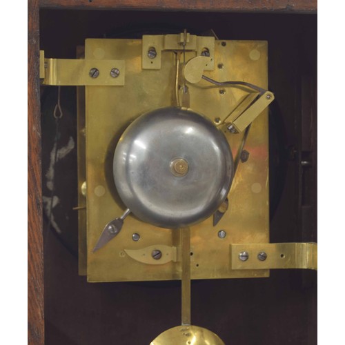 1524 - English oak double fusee bracket clock striking on a bell, the 8