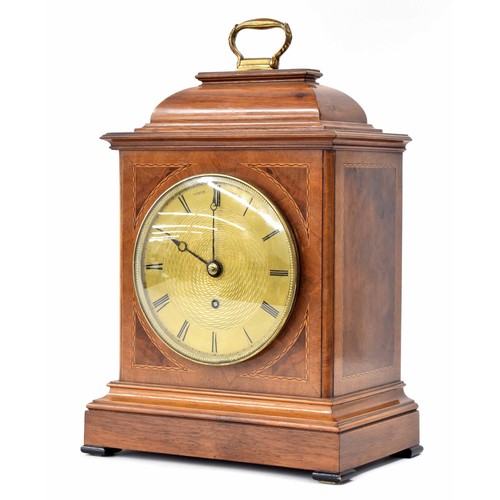 1529 - Good English walnut single fusee bracket clock, the 6