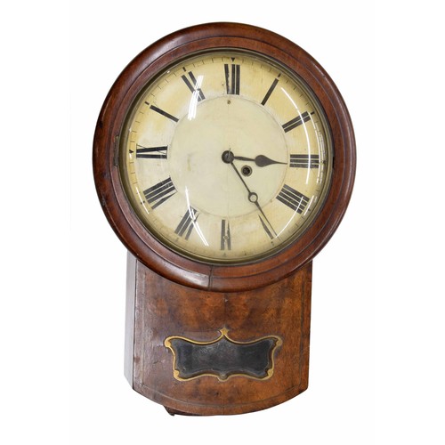 2624 - Mahogany single fusee drop dial wall clock, the 10.5