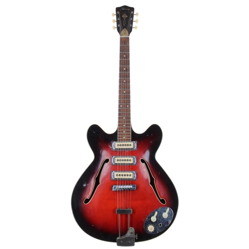 52 - 1963 Framus 5/116-54 New Sound hollow body electric guitar, made in Germany; Body: black rose finish... 