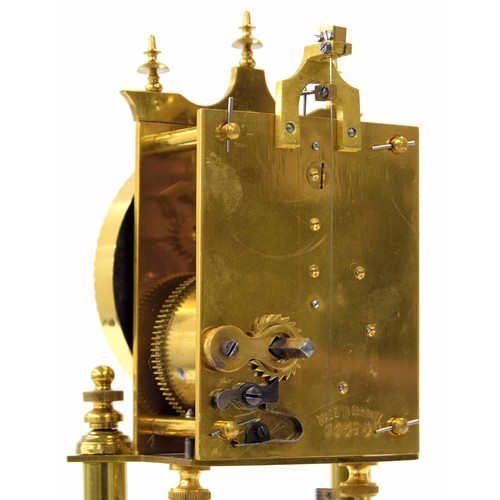 1315 - Good Jahresukrenfabrik brass torsion clock, the movement back plate inscribed Made in Germany no. 11... 